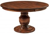 Benelux Round Pedestal Dining Table in Brown Maple