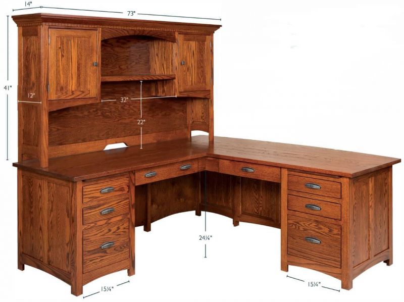 Farmington L Shaped Desk Countryside Amish Furniture
