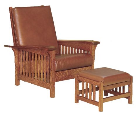 Morris Chair and Slatted Ottoman