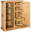 Oak Kitchen Pantry with Roll-Out Shelves