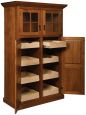 Hardwood Pantry with Pull-Out Shelves