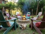 Avalon Poly Adirondack Chair and Ottomans