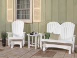 White Avalon Adirondack Glider Chair and Bench