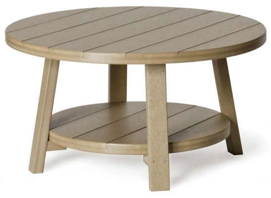 Bahia Round Outdoor Coffee Table, Round Wooden Outdoor Coffee Table
