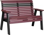 Cherrywood and Black Cape Lookout Patio Bench