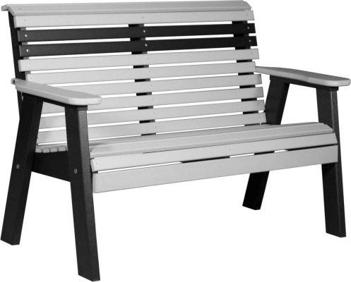 Dove Gray and Black Cape Lookout Patio Bench
