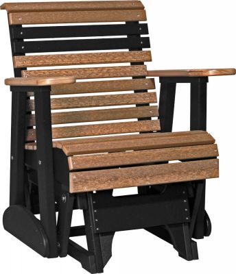 Antique Mahogany and Black Cape Lookout Patio Glider