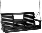 Black Cape Lookout Porch Swing with Console