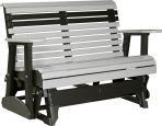 Dove Gray and Black Cape Lookout Patio Glider Bench
