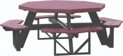 Cherrywood and Black Portstewart Octagon Picnic Table