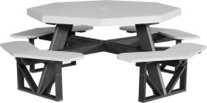 Dove Gray and Black Portstewart Octagon Picnic Table