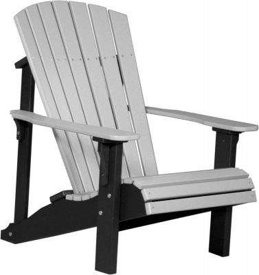 Dove Gray and Black Rockaway Adirondack Chair