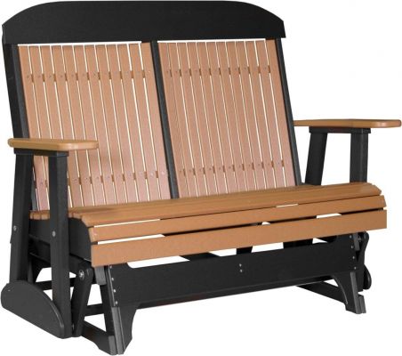 Cedar and Black Stockton Outdoor Glider Bench