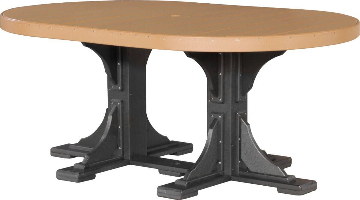 Cedar and Black Stockton Outdoor Oval Dining Table