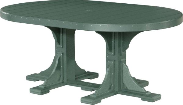 Green Stockton Outdoor Oval Dining Table
