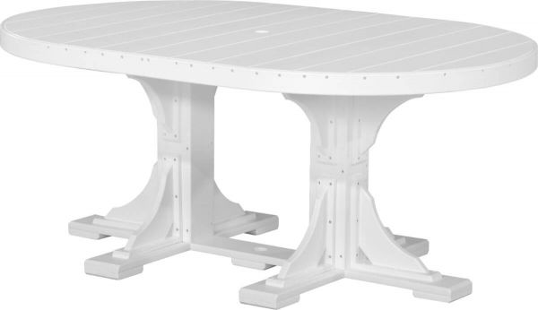 White Stockton Outdoor Oval Dining Table