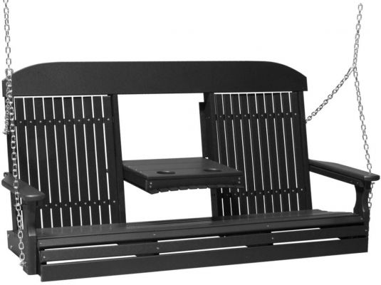 Black Stockton Porch Swing with Console
