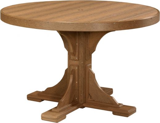 Antique Mahogany Stockton Outdoor Single Pedestal Table