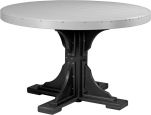 Dove Gray and Black Stockton Outdoor Single Pedestal Table