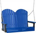 Blue and Black Tahiti Adirondack Porch Swing