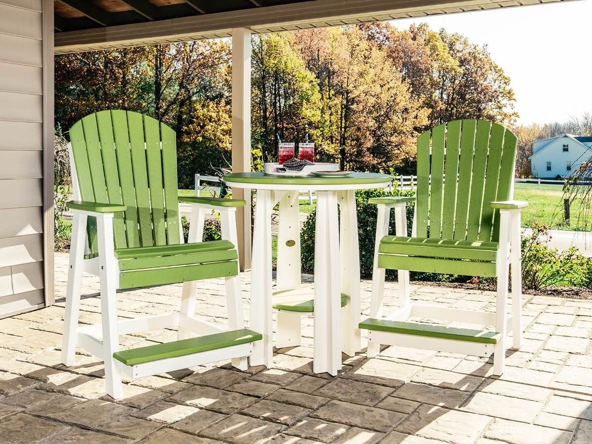 Lime Green and White Tahiti Balcony Table and Chairs