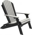 Dove Gray and Black Tahiti Folding Adirondack Chair