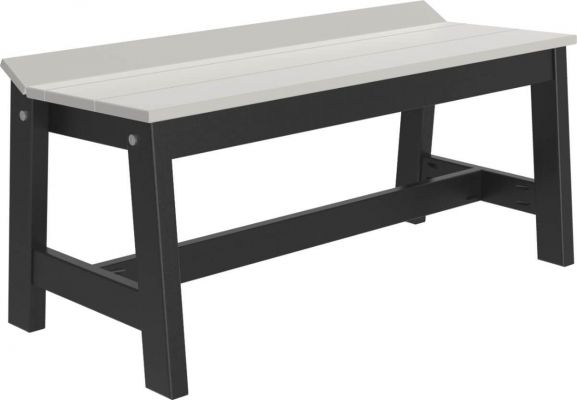 Dove Gray and Black Stockton Outdoor Dining Bench