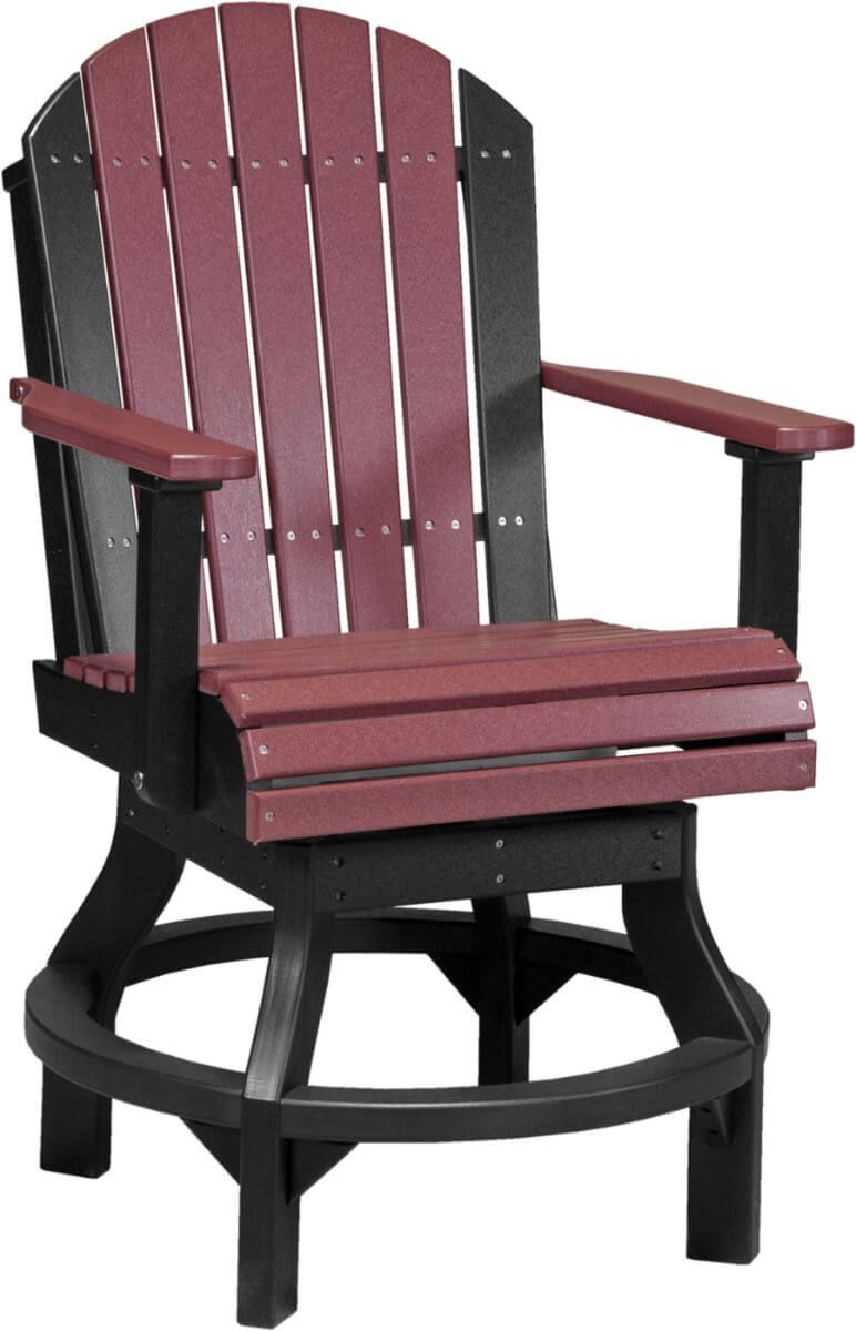 Cherrywood and Black Tahiti Outdoor Swivel Bar Chair