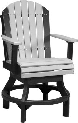 Dove Gray and Black Tahiti Outdoor Swivel Bar Chair