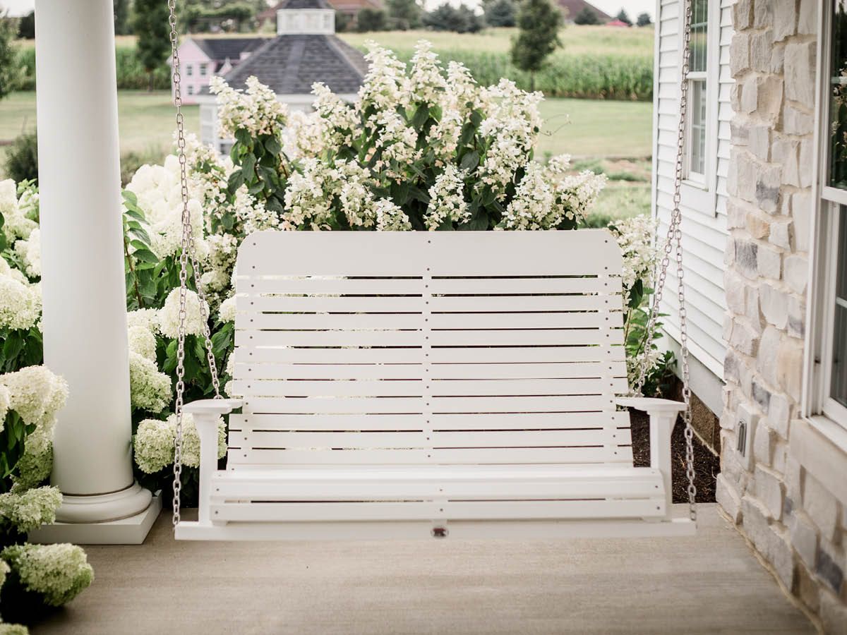 White Poly Lumber Porch Swing