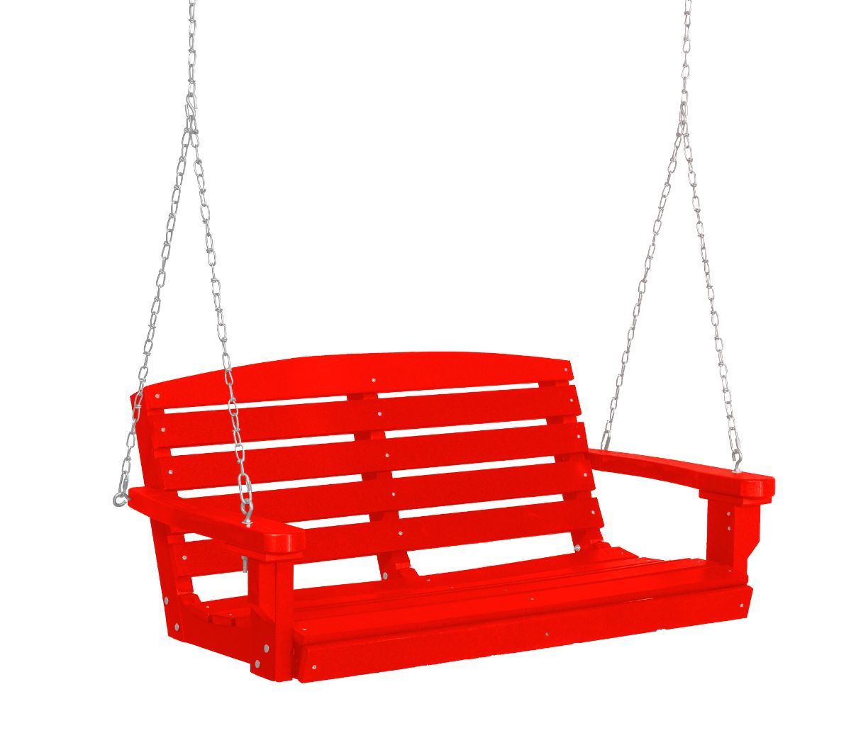 Bright Red Green Bay Porch Swing
