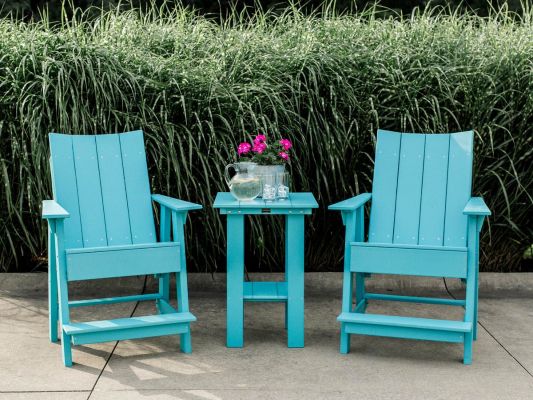 Mindelo Outdoor Adirondack Chairs and Balcony Table