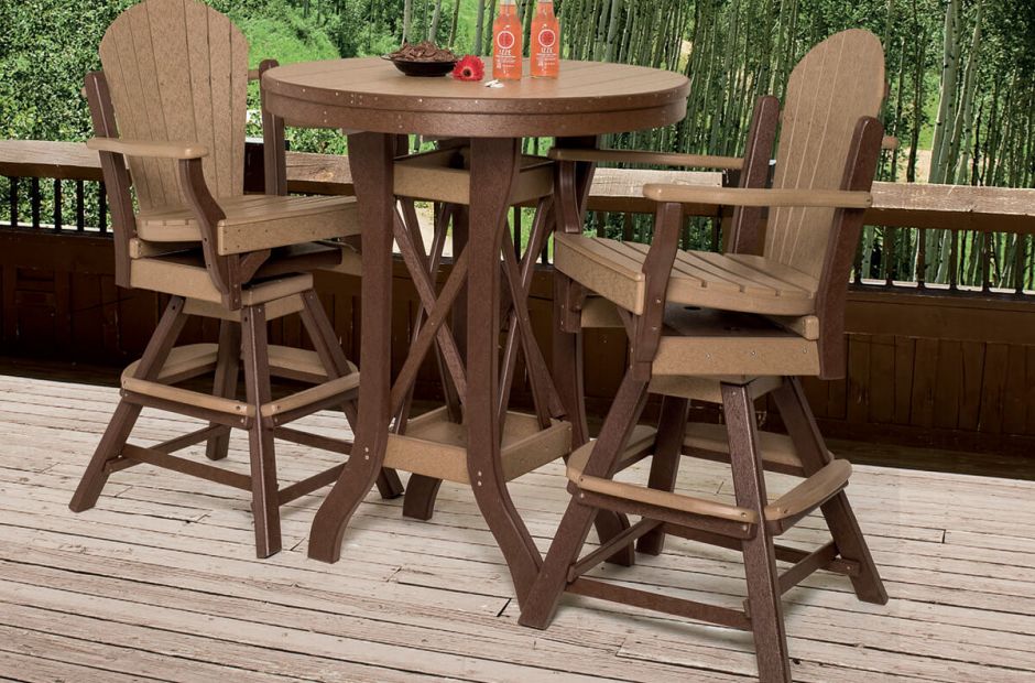Maui Outdoor Bistro Furniture Set, Small Counter Height Outdoor Bistro Table