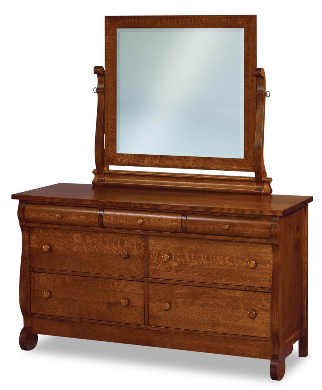 Victoria Sleigh Mule Dresser with Mirror