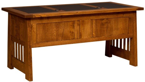 Desk with Leather Inlay