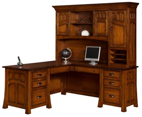 Mission Canyon L-Shaped Desk with Hutch