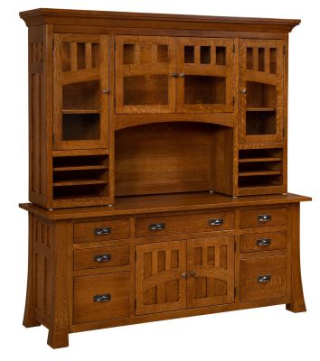 Mission Canyon Office Storage Credenza with Hutch