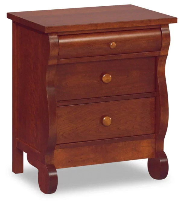 Victoria Sleigh 3-Drawer Nightstand