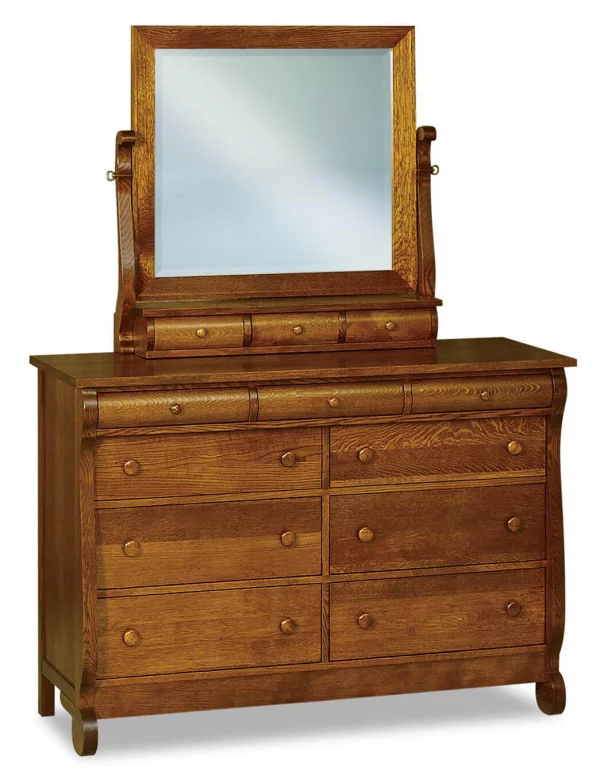 Victoria Sleigh Mule Dresser with Mirror