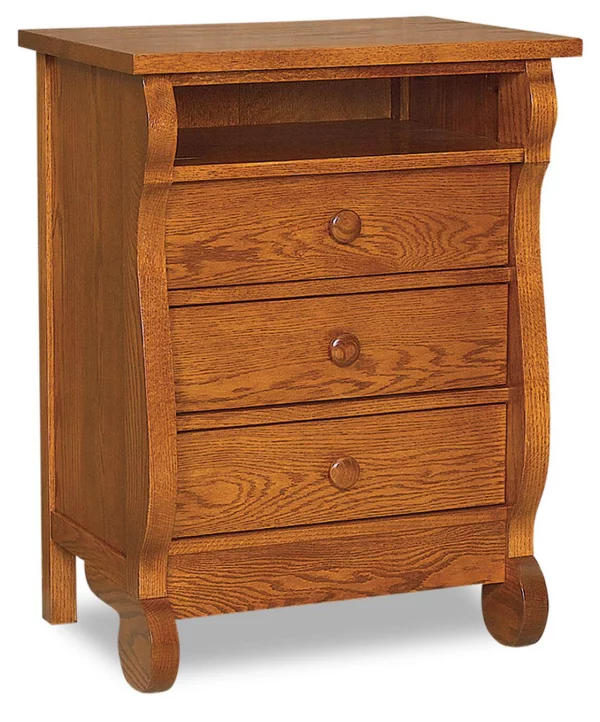 Victoria Sleigh Nightstand with Opening