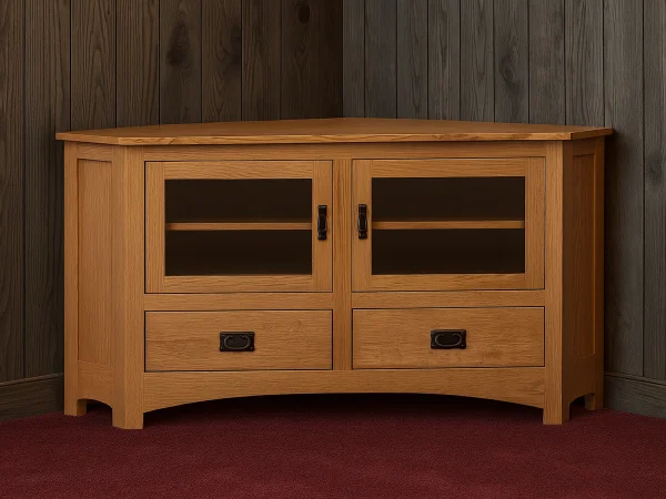Barkerville 2-Drawer Corner TV Cabinet
