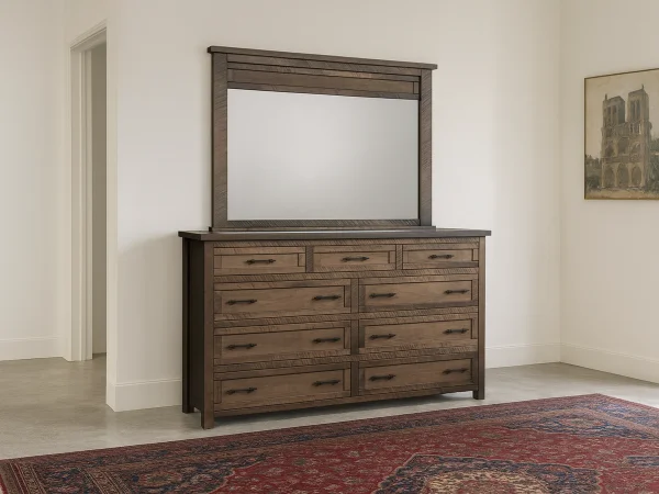 Boxi Rustic Mirrored Dresser