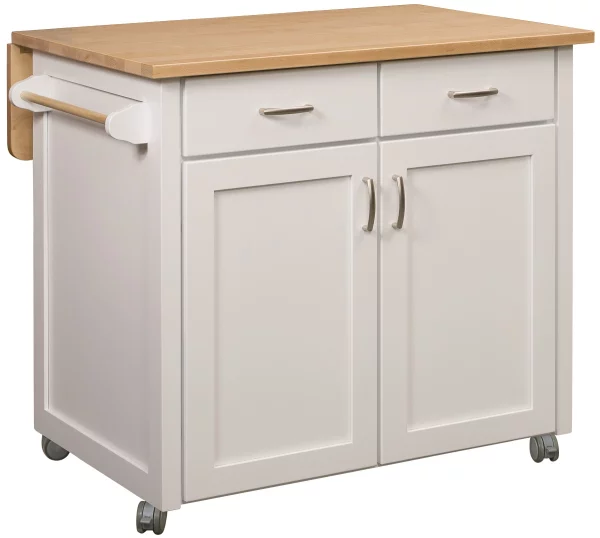 Caldwell Mobile Kitchen Island: Portable & Drop-Leaf