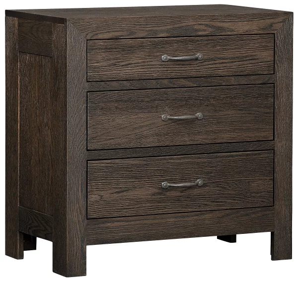 Eclectic 3-Drawer Bedside Table