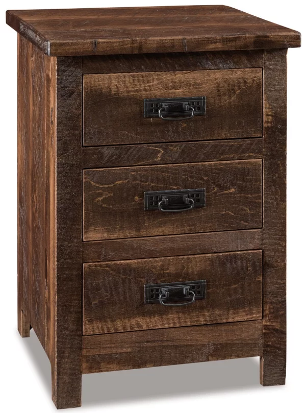 Elsmere 3-Drawer Rustic Nightstand