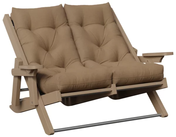 Gladys Outdoor High Back Folding Loveseat