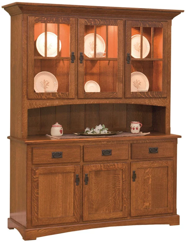 Livonia 3-Door Open Hutch