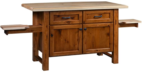 McCall Mission Kitchen Island With Built-In Seats