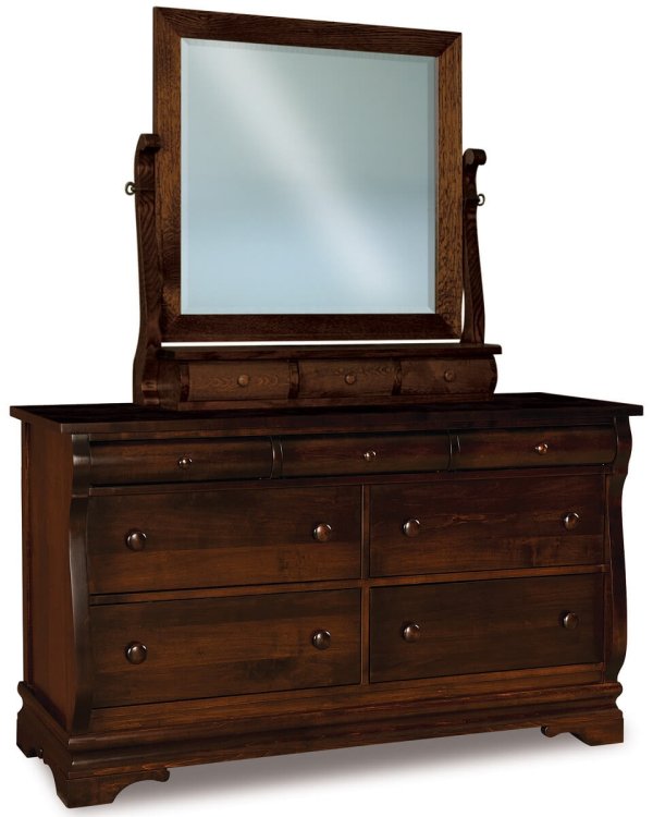 Milwaukee Sleigh Dresser with Mirror