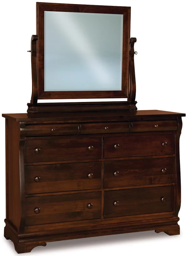 Milwaukee Sleigh Mirror Dresser